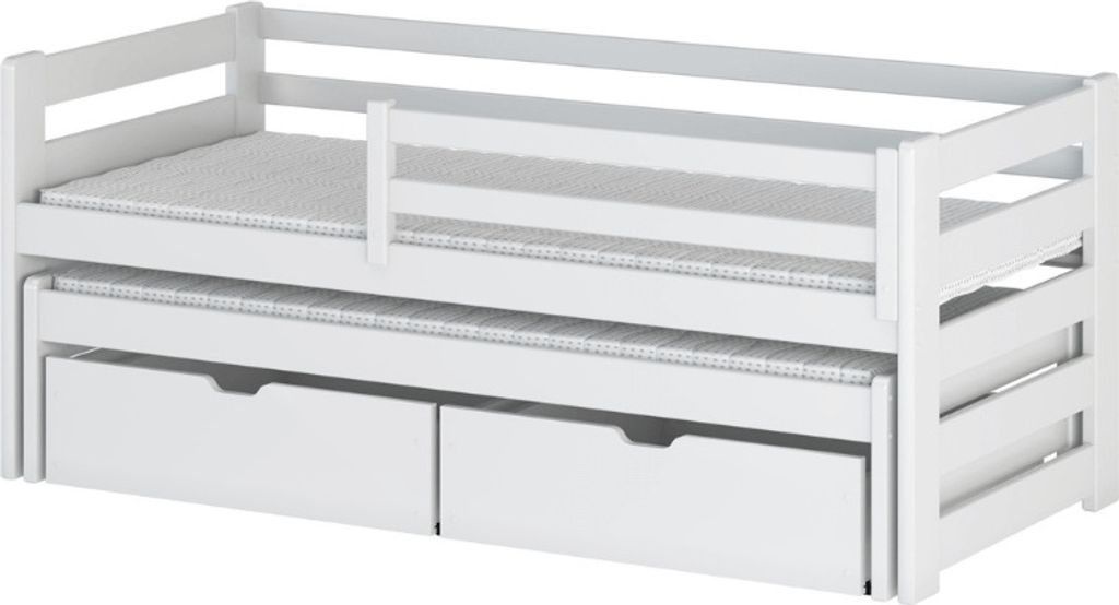 Lit simple 90x200 avec lit gigogne 90x190 avec deux matelas Image du produit 