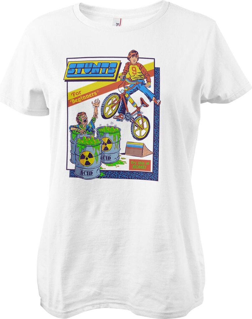 Stunts For Beginners Girly Tee - Large - White