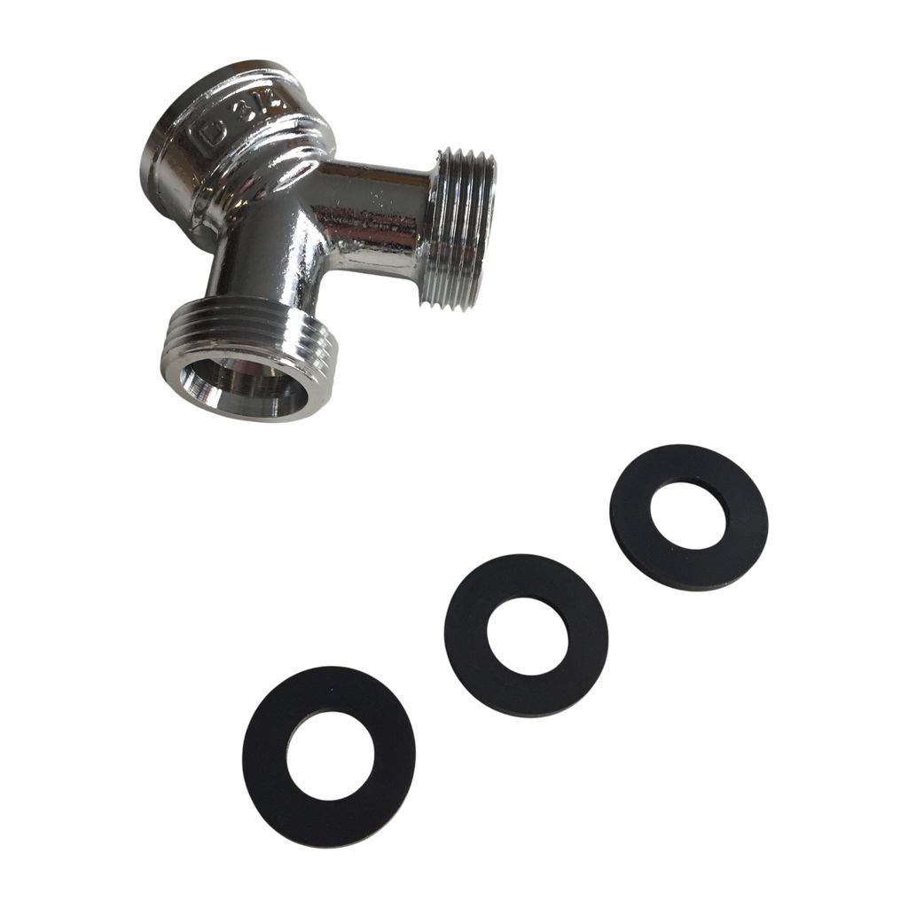 Doppelanschluß Y Anschluss für 2 Geräte mit einem Wasserhahn inkl 3 Dichtungen