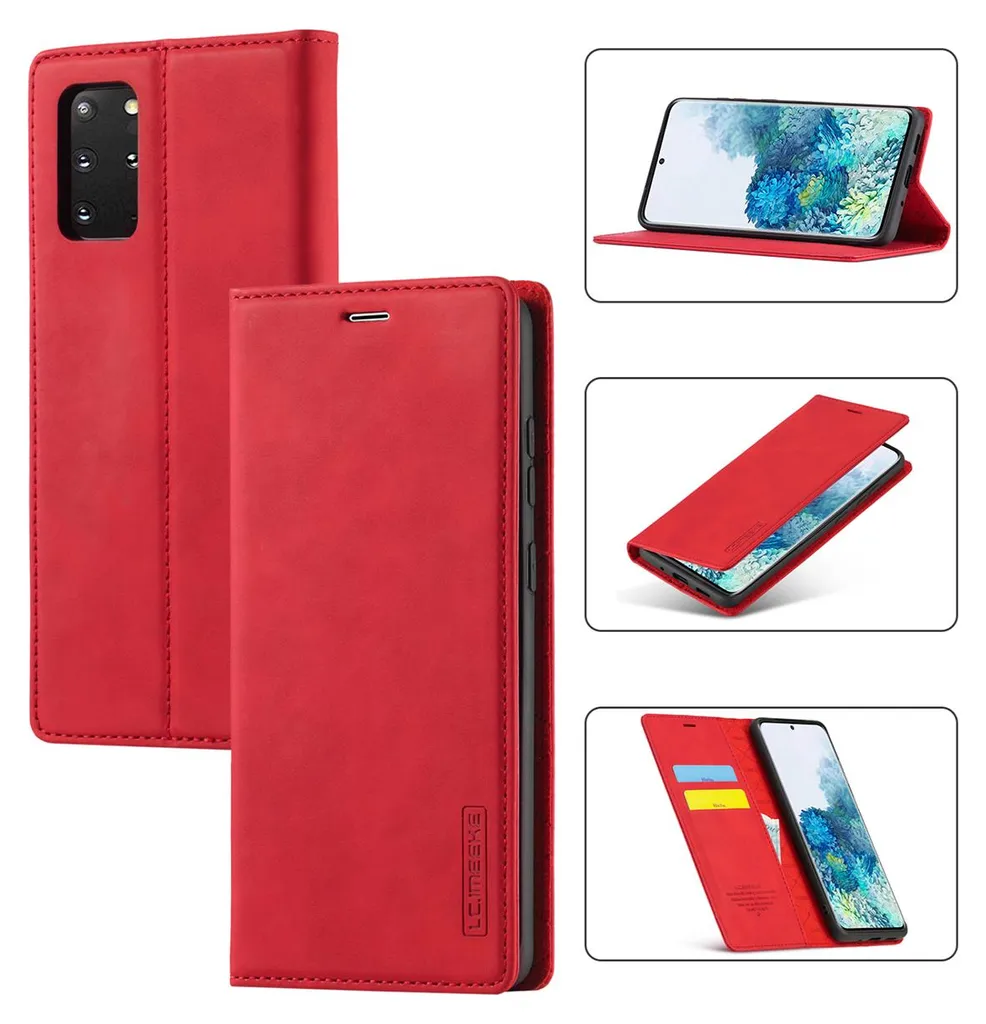 Custodia Professionale Samsung S20 FE Rosso Pelle con Portacarte