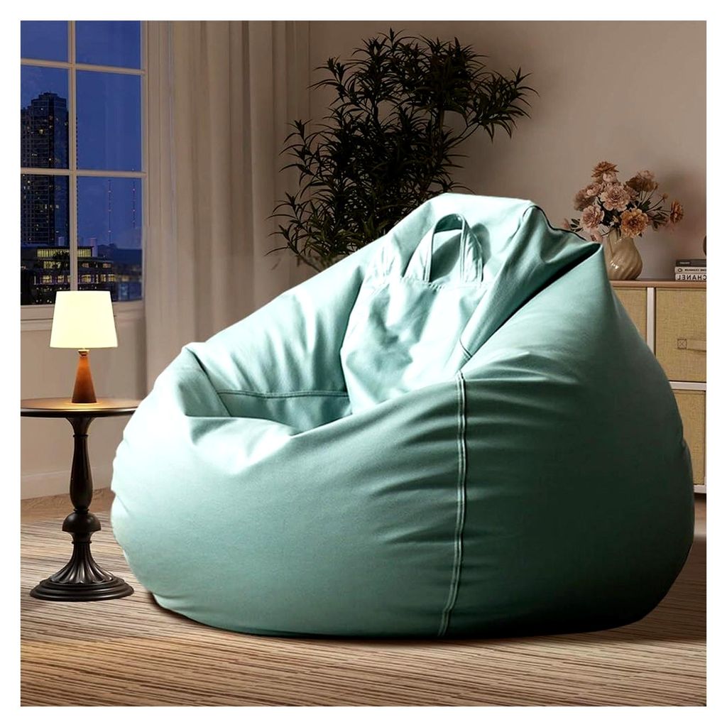 Sitzsack-Stuhlbezug aus Kunstleder, ohne Füllung, geeignet für Einzelsofa, Sessel, Eck- und Sektionalsofa, Möbel-Accessoire in Grün