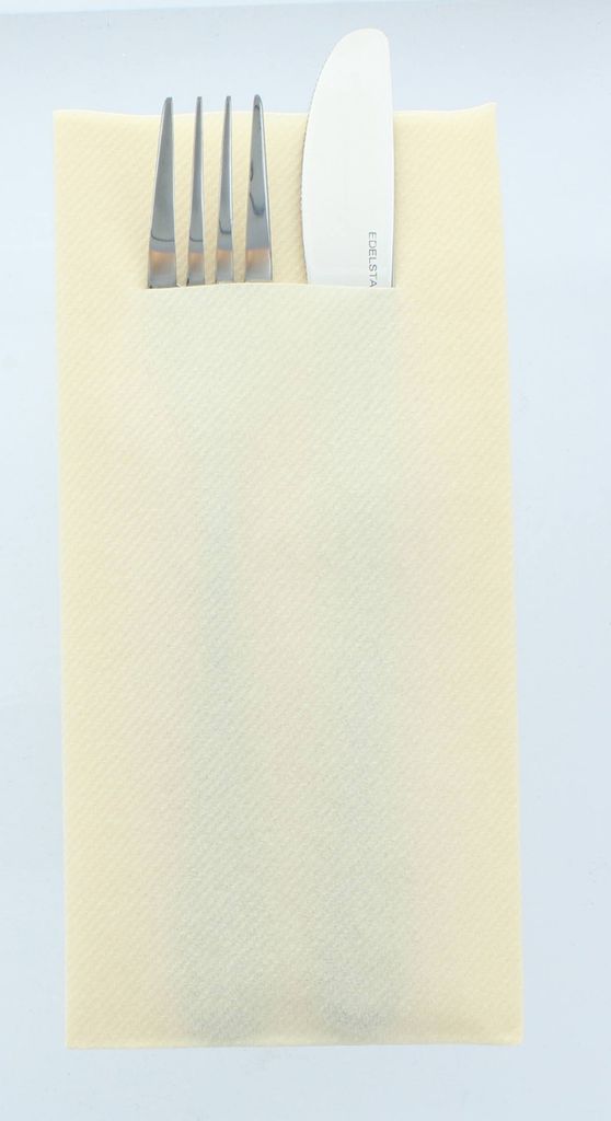 Airlaid Besteckservietten Creme, 40 x 40 cm, 75 Stück - Mank
