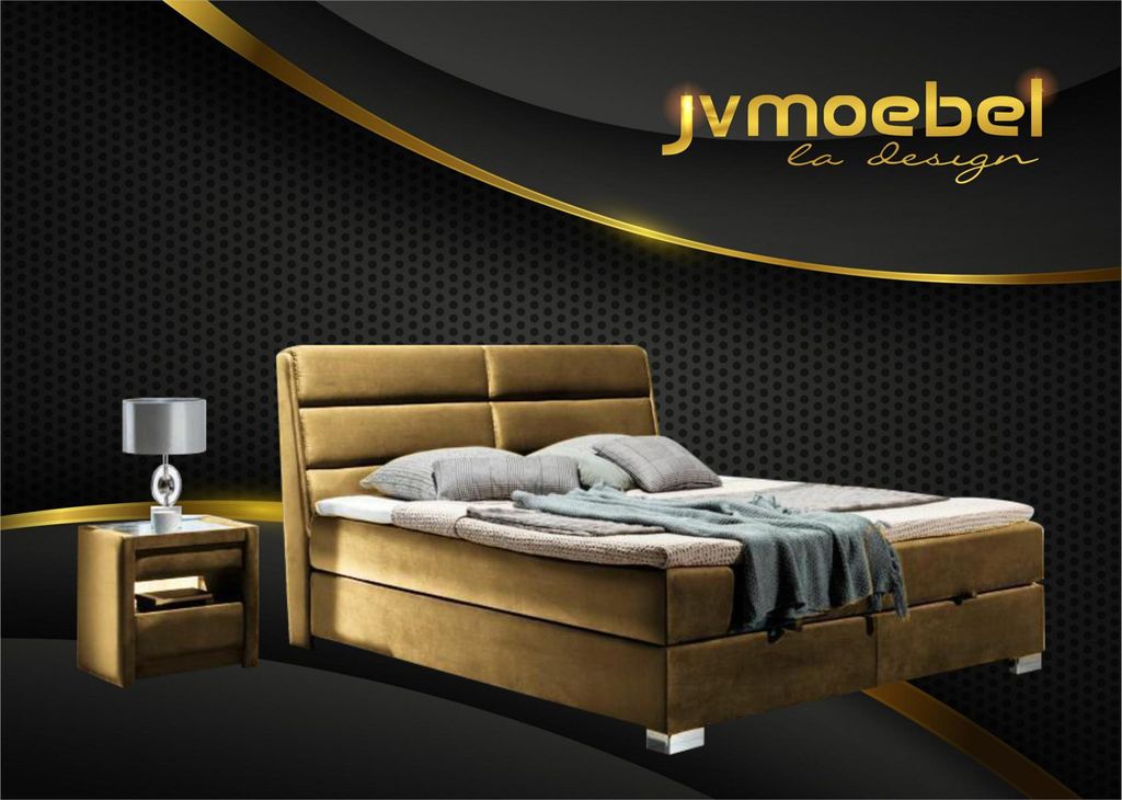 Bett 2x Nachttisch 3 tlg. Schlafzimmer Set Design Möbel Modern Luxus Betten Neu