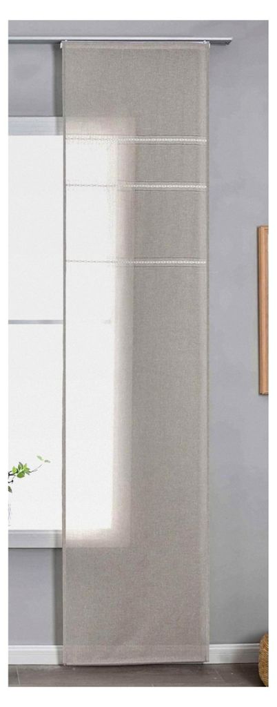 Halbtransparente Schiebegardine mit Paneelwagen HxB 245x60 cm Taupe