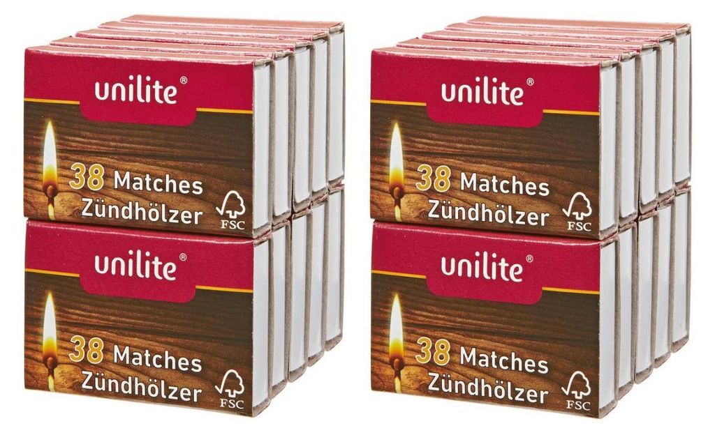 20 Schachteln Unilite Zündhölzer Streichhölzer Produktbild 