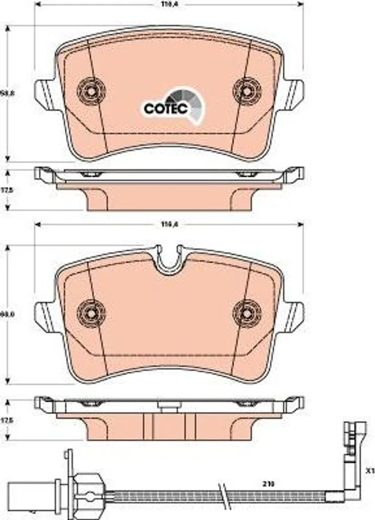 Plaquettes de frein TRW GDB1902 pour Audi A4 A5 A6 A7 Q5 et Porsche Macan