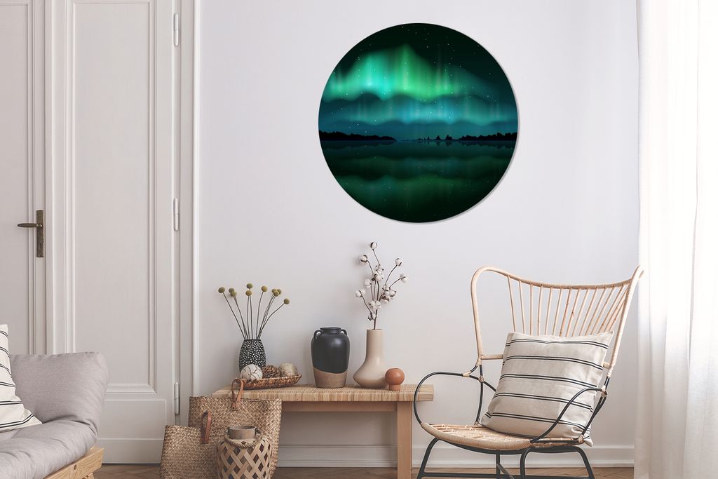 MuchoWow - Mauerkreis - Wandbilder - Runde Bild - Bild aus Aluminium - Schlafzimmer - Wohnzimmerdekoration - Wand Dekoration