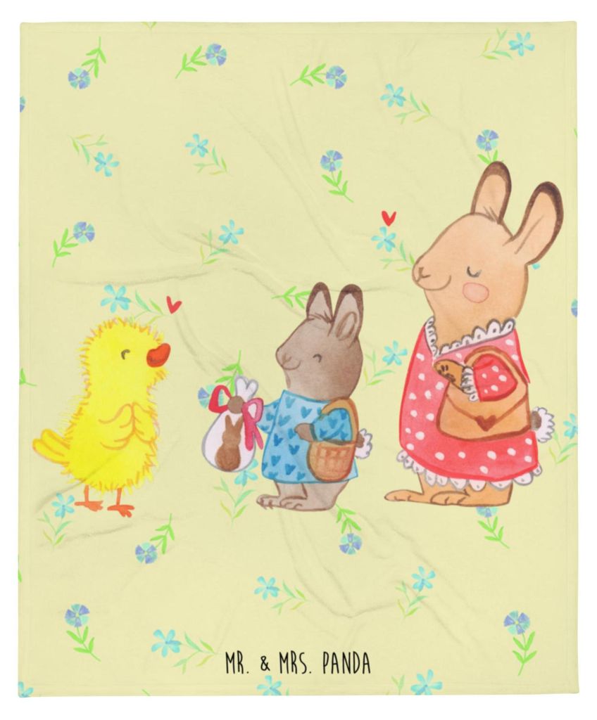 Mr. & Mrs. Panda Sofaüberwurf Ostern Geschenke - Blumig - Geschenk, Küken, Ostergrüße, Ostereier, Hase, Kuscheldecke, Wohndecke, Tagesdecke, Be...