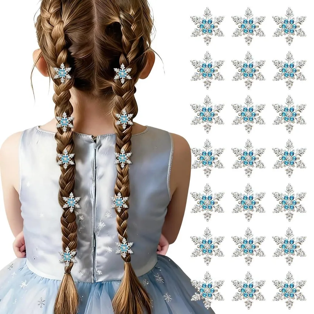 Accessoires de coiffure pour mariée : 20 barrettes strass flocons neige