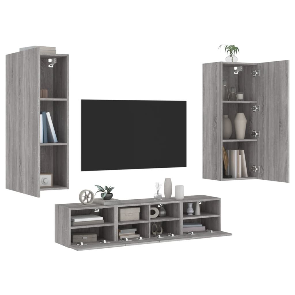 Maison Exclusive - 5-tlg. Wohnwand Grau Sonoma Holzwerkstoff
