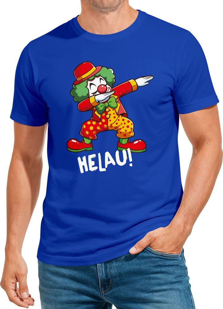 Herren T-Shirt Fasching Karneval Dabbing Clown Kostüm-Ersatz Last Minute Faschingskostüme Männer Funshirt Moonworks
