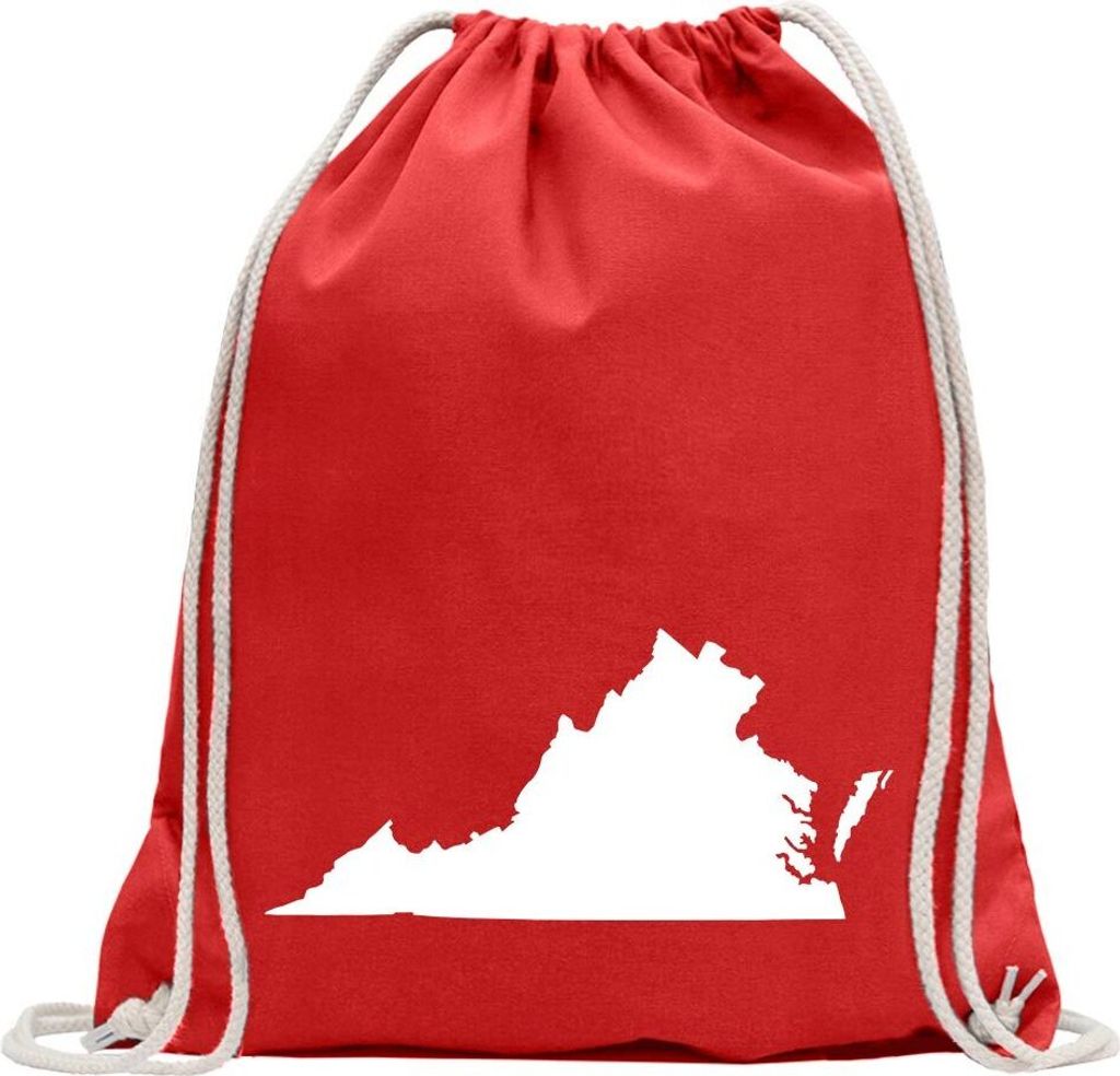 Kiwistar - Turnbeutel - rot - USA - Bundesstaat - Virginia - Fun Rucksack Sport Beutel Gymsack Baumwolle mit Ziehgurt