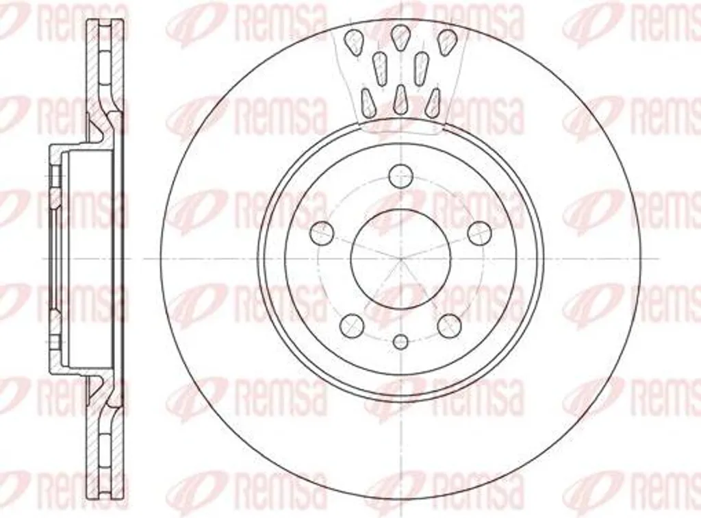Disque de frein REMSA 6316.10 pour Alfa Romeo 147 et 156 - OE 0060622077