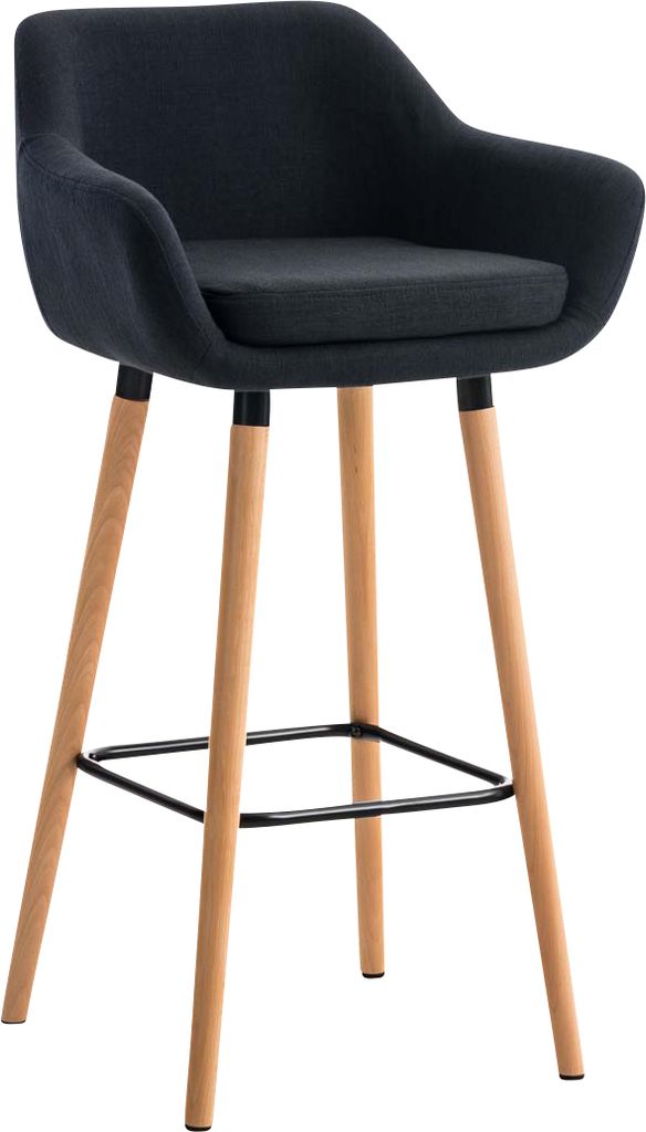 Barhocker HLO-CP19 Stoff schwarz