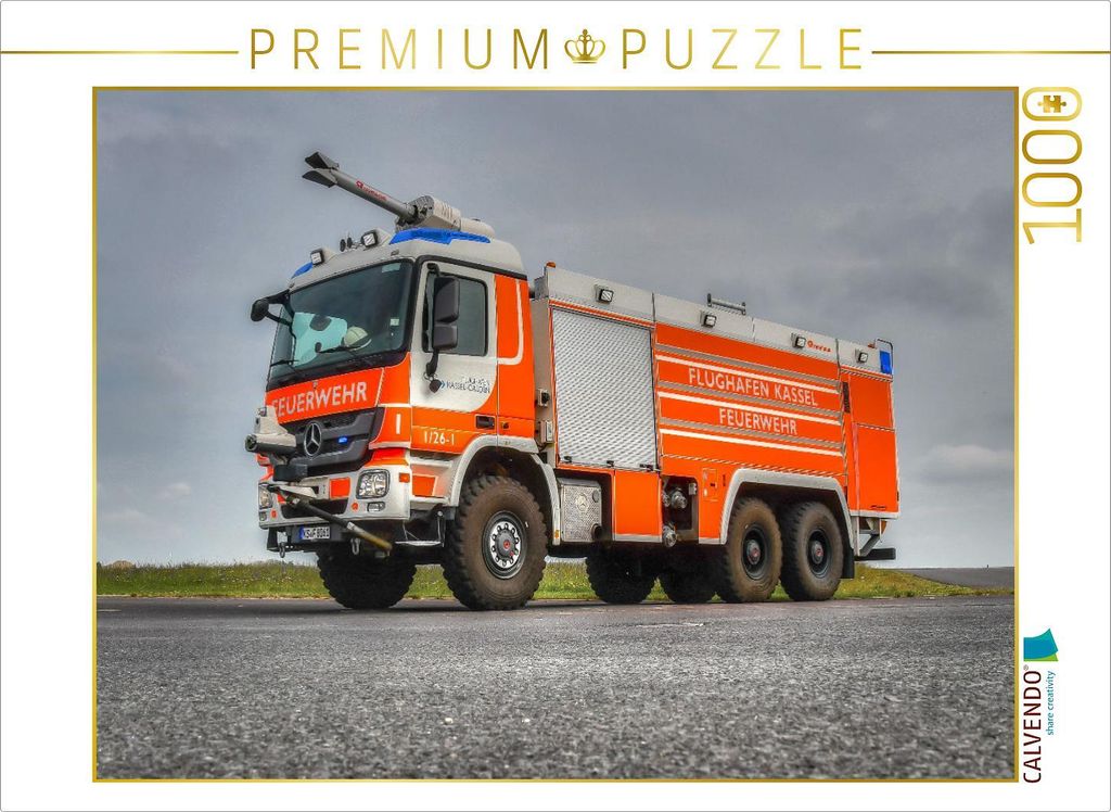 CALVENDO Puzzle Flugfeldlöschfahrzeug FLF 9700 / 250 / WF Airport Kassel 1000 Teile Puzzle quer | 1000 Teile Lege-Größe 64x48cm Foto-Puzzle für...