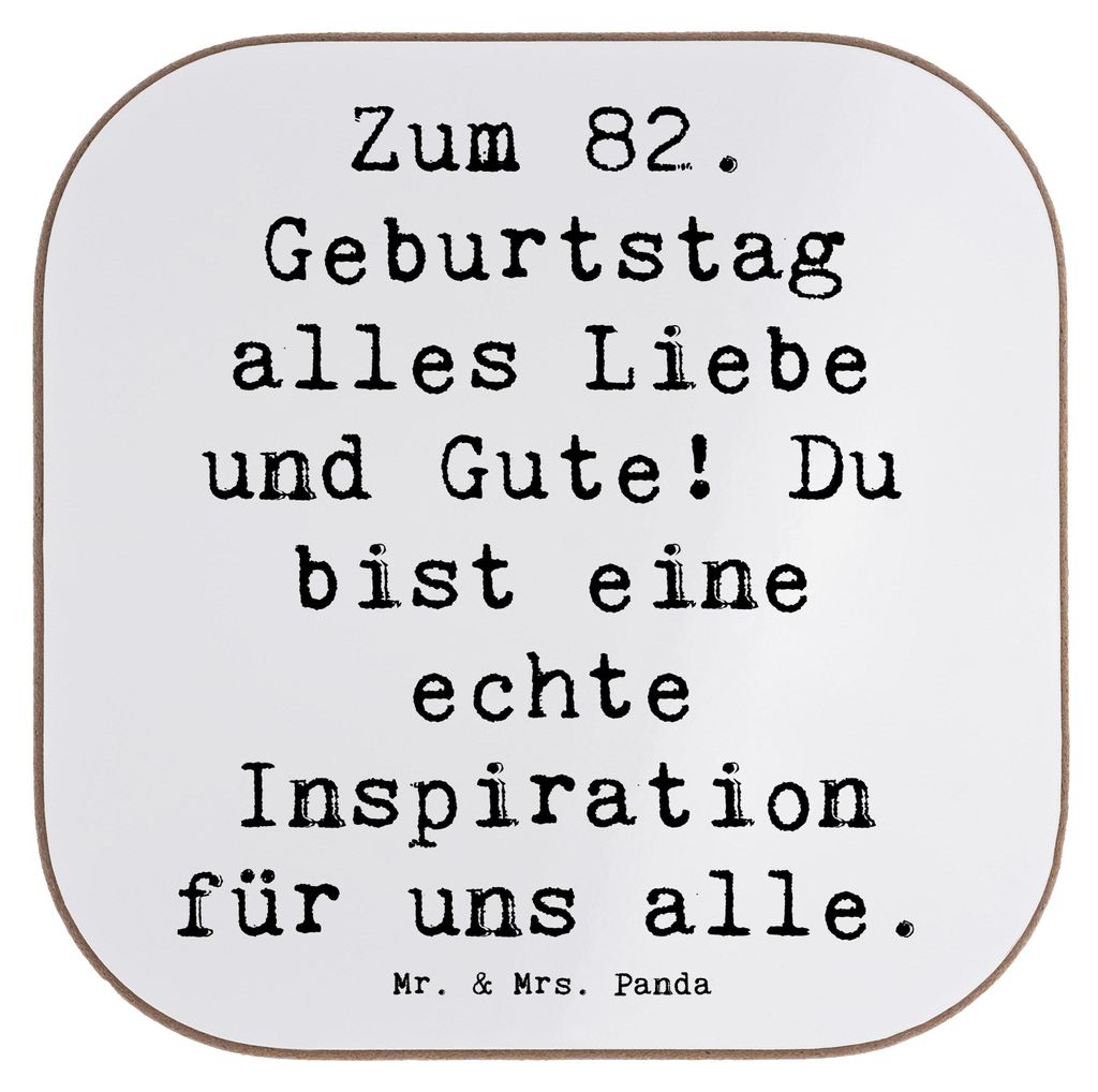 Mr. & Mrs. Panda Tischuntersetzer Spruch 82. Geburtstag - Weiß - Geschenk, feiern, Tassenuntersetzer, Geschenke, Fest, Happy Birthday, Coaster, al...