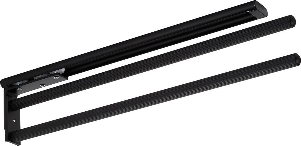 SOTECH Aluminium Handtuchhalter TED 2-armig 450 - 730 mm ausziehbar / drehbar schwarz matt