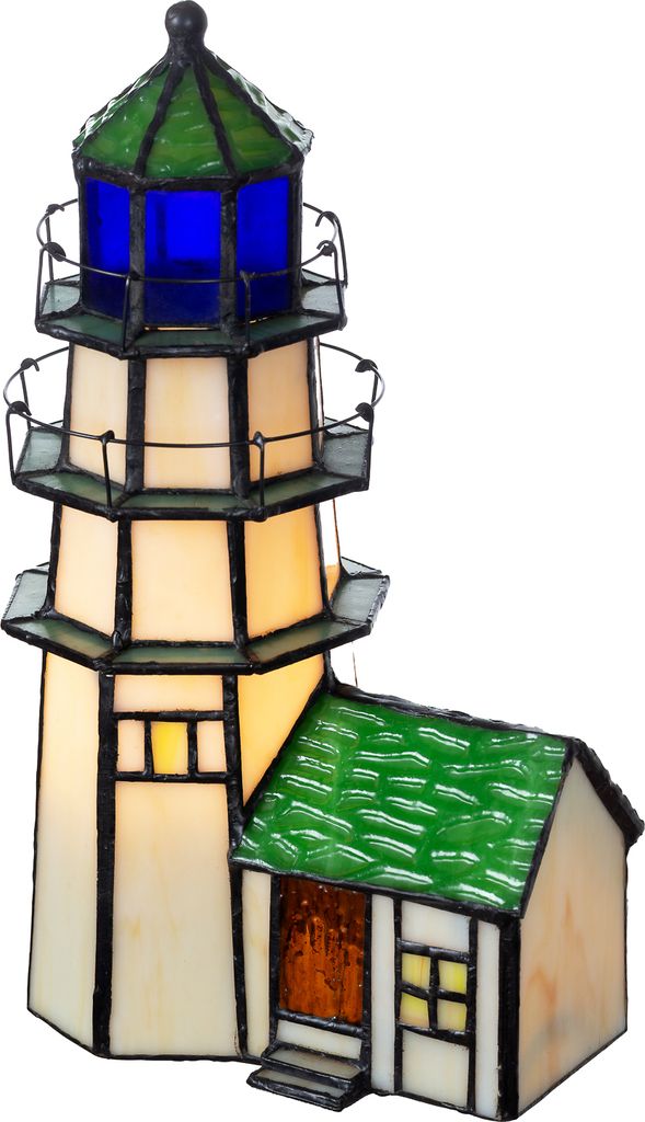 Birendy Tischlampe Tiffany Style Leuchtturm Tif168 Motiv Lampe Dekorationslampe