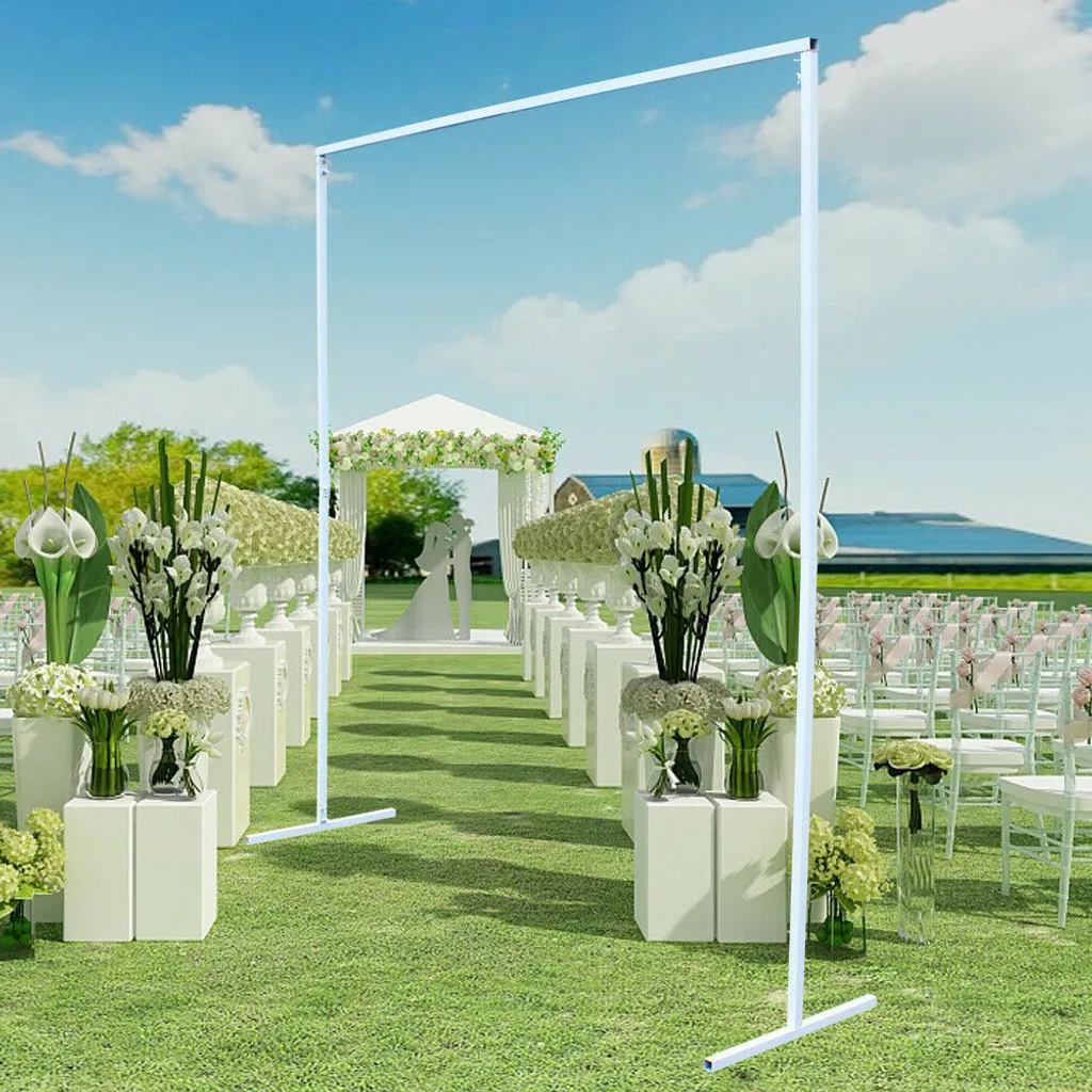 Cadre de mariage blanc robuste en fer forgé structure carrée modulable