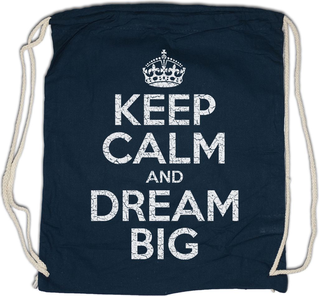Urban Backwoods Keep Calm And Dream Big, Turnbeutel, Farbe: Navy