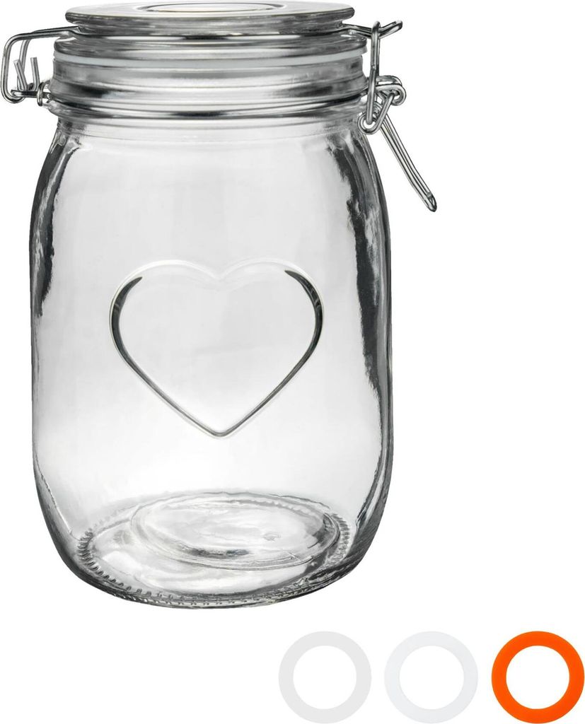Herz Glas Lager Aufbewahrung Dose (1000ml)