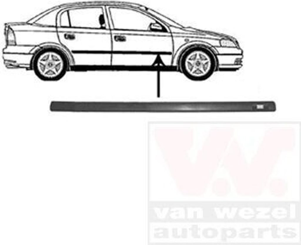 VAN WEZEL Zierleiste für die Tür Vorne Rechts Leiste für OPEL Astra G CC (T98) 3742404