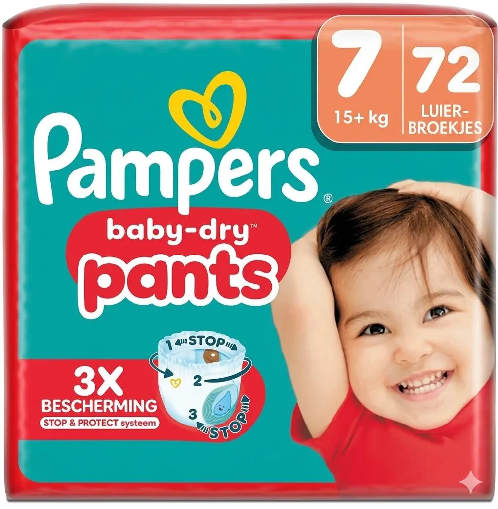 Pampers Baby Dry Taille 7 : Pack de 72 Couches-culottes Format Éco