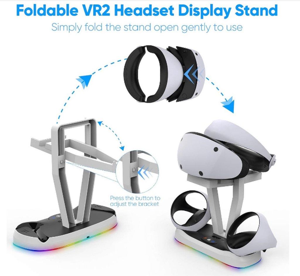 PS VR2 Lade-Station mit LED – Magnetische Halterung für Headset & Sense-Controller