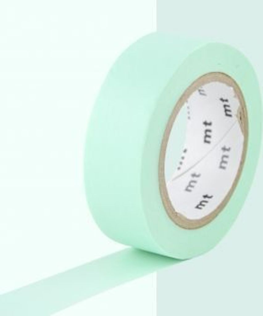 Ruban adhésif décoratif uni couleur pastel - Vert - 1,5 cm Image du produit 