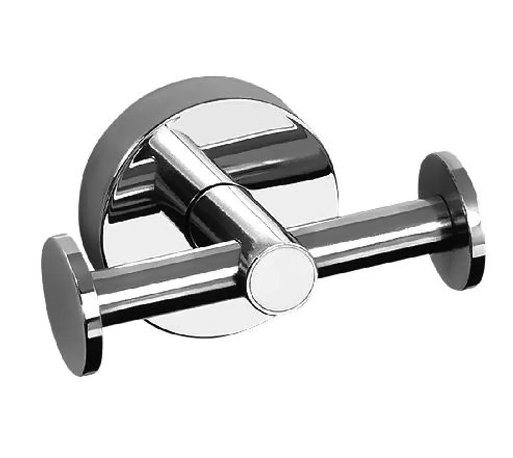 Crochet Double Inox Poli Sanela SLZD 04 - Finition Miroir Éclatante