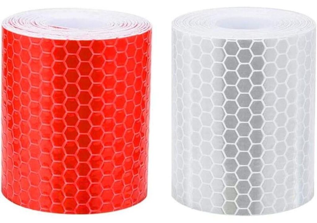 Reflektierender Streifen, 2 Stš¹ck. 5 cm ¡Á 3 Meter selbstklebender reflektierender Streifen, gut sichtbarer Aufkleber fš¹r Fahrzeuge, Autos,...