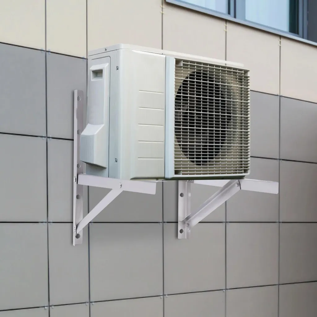 Support climatiseur mural télescopique argenté charge max 200kg
