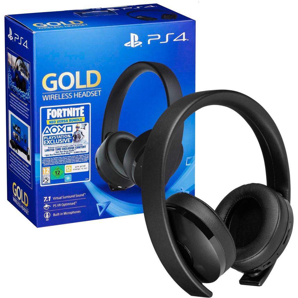 Sony Playstation 4 Official Gold Wireless Headset 7.1 Black Produktbild 