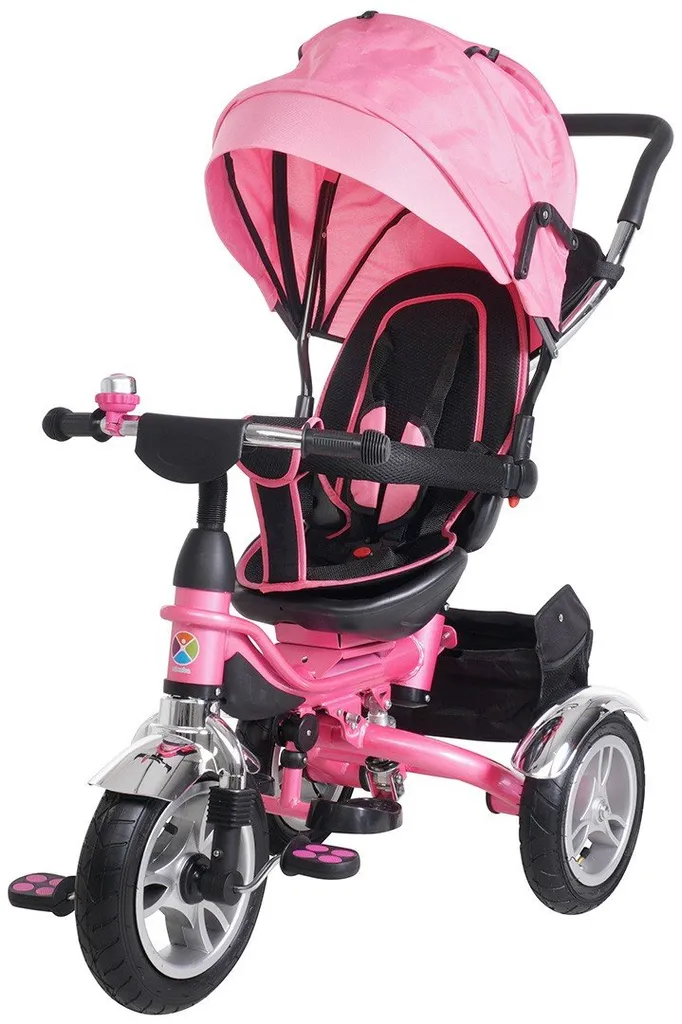 Kinderdreirad klappbar  mit Dach Lenkstange Kinder 2-5 Jahre Fahrrad pink 