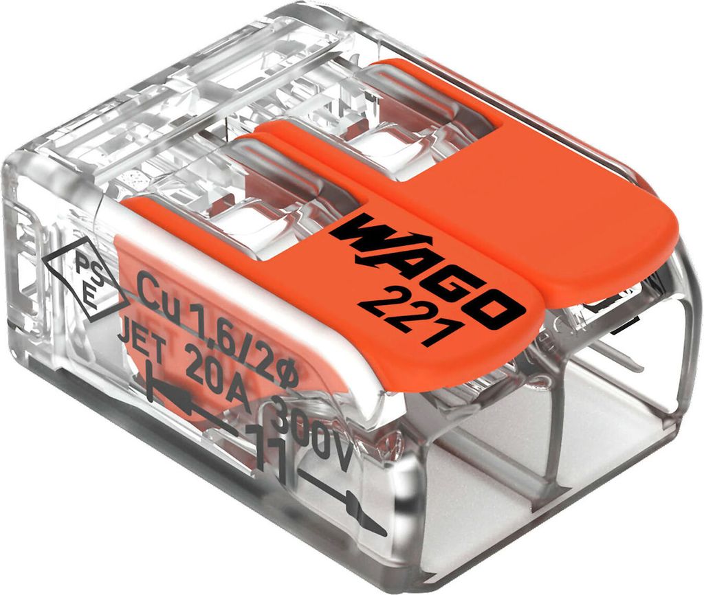 10x COMPACT-Verbindungsklemme  2-Leiter-Klemme (221-412) Produktbild 