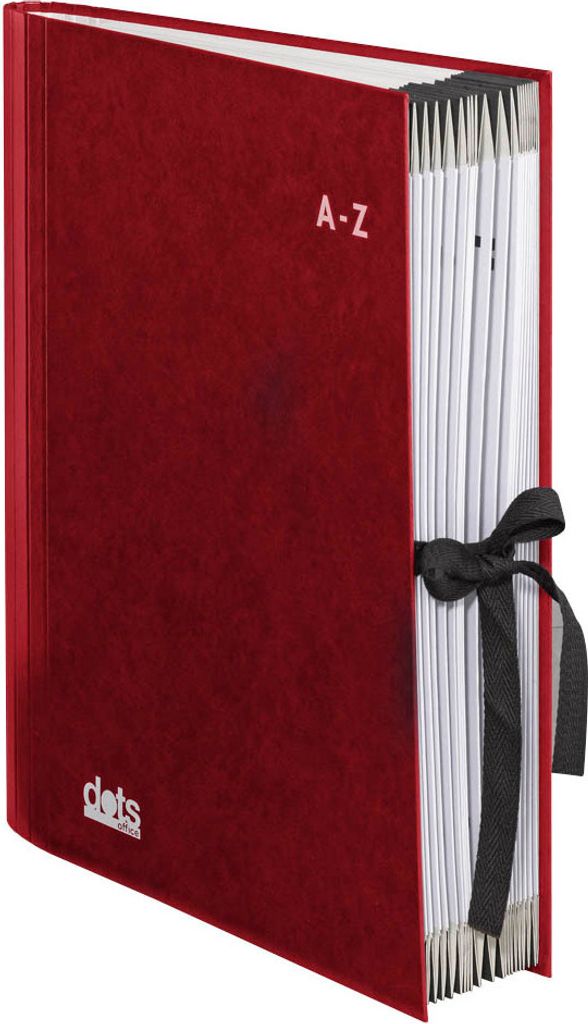 Vorordner A4, rot, A-Z, 20 Fächer, 1000 Blatt, Kunststoffeinband, 30,5x38,5 cm
