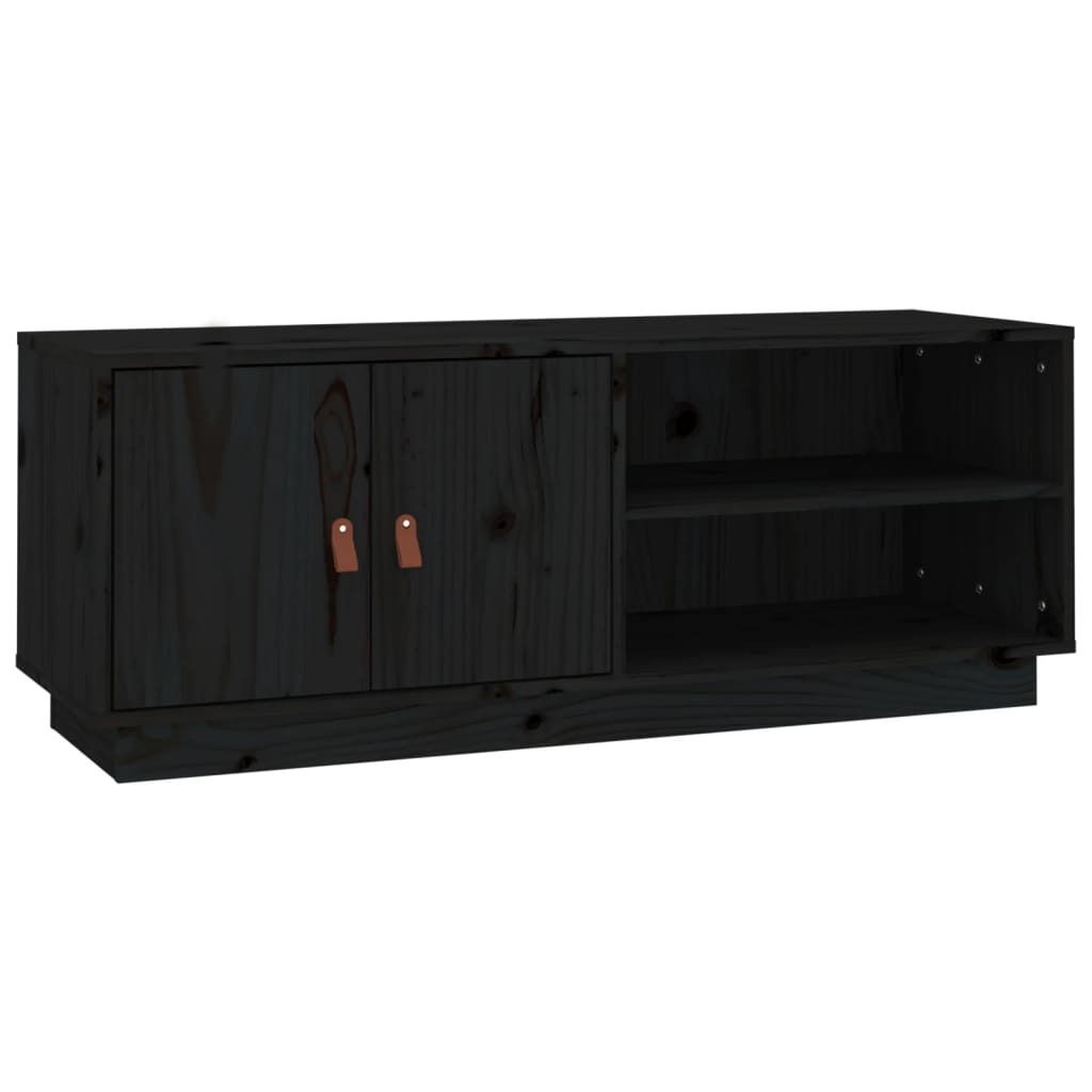 (Robust Möbel)TV-Schrank, Fernsehtisch - CLORIS - Schwarz 105x34x40cm Massivholz Kiefer - TV-Schränke DEMöbel611380