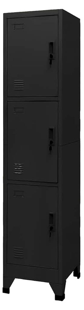Schließfachschrank Umkleideschrank Metallschrank Fächerschrank Aktenschrank Büroschrank Lagerschrank Anthrazit 38x45x180cm Stahl