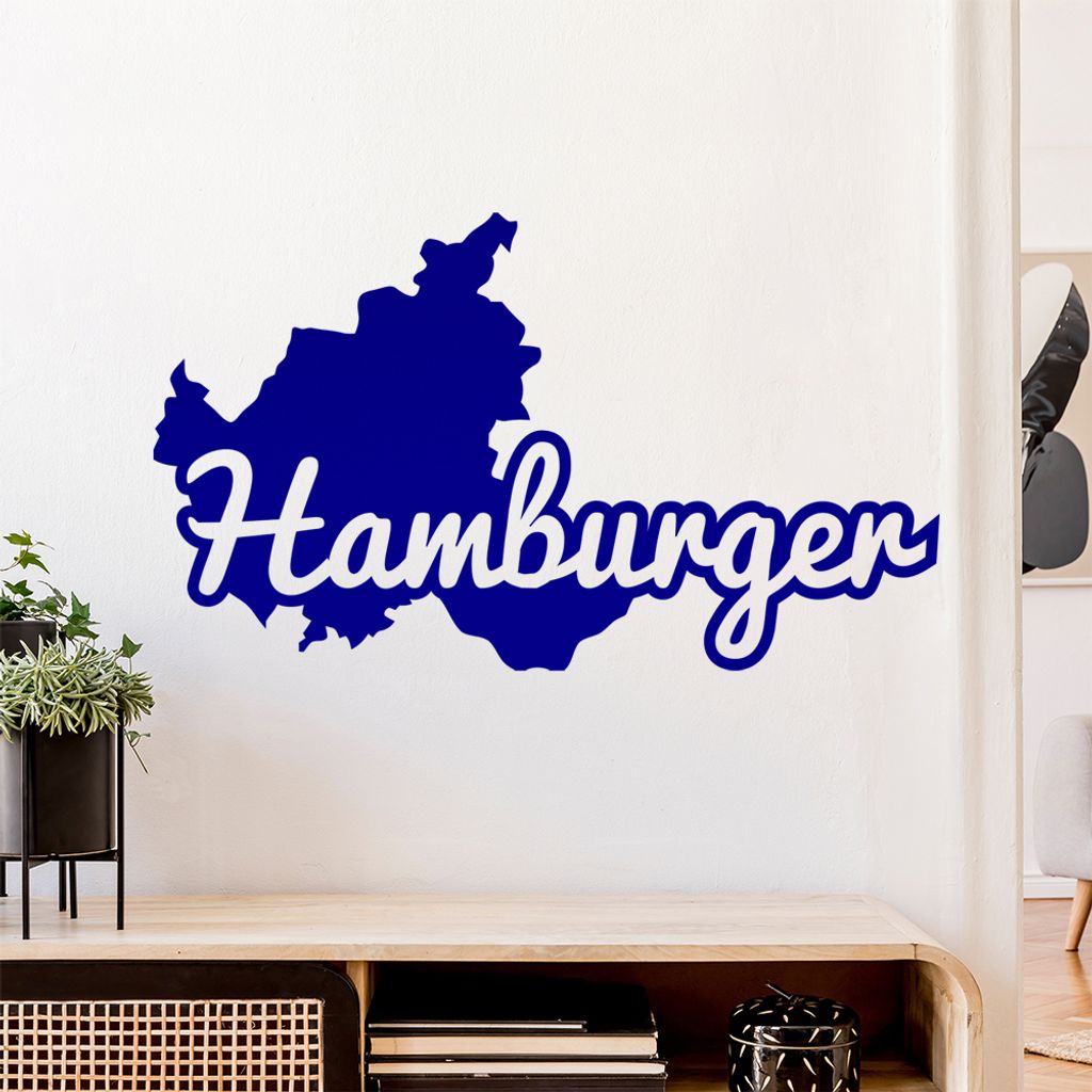 Hamburger Herkunft Wandtattoo Wandaufkleber Wall Sticker - Dekoration, Küche, Wohnzimmer, Schlafzimmer, Badezimmer
