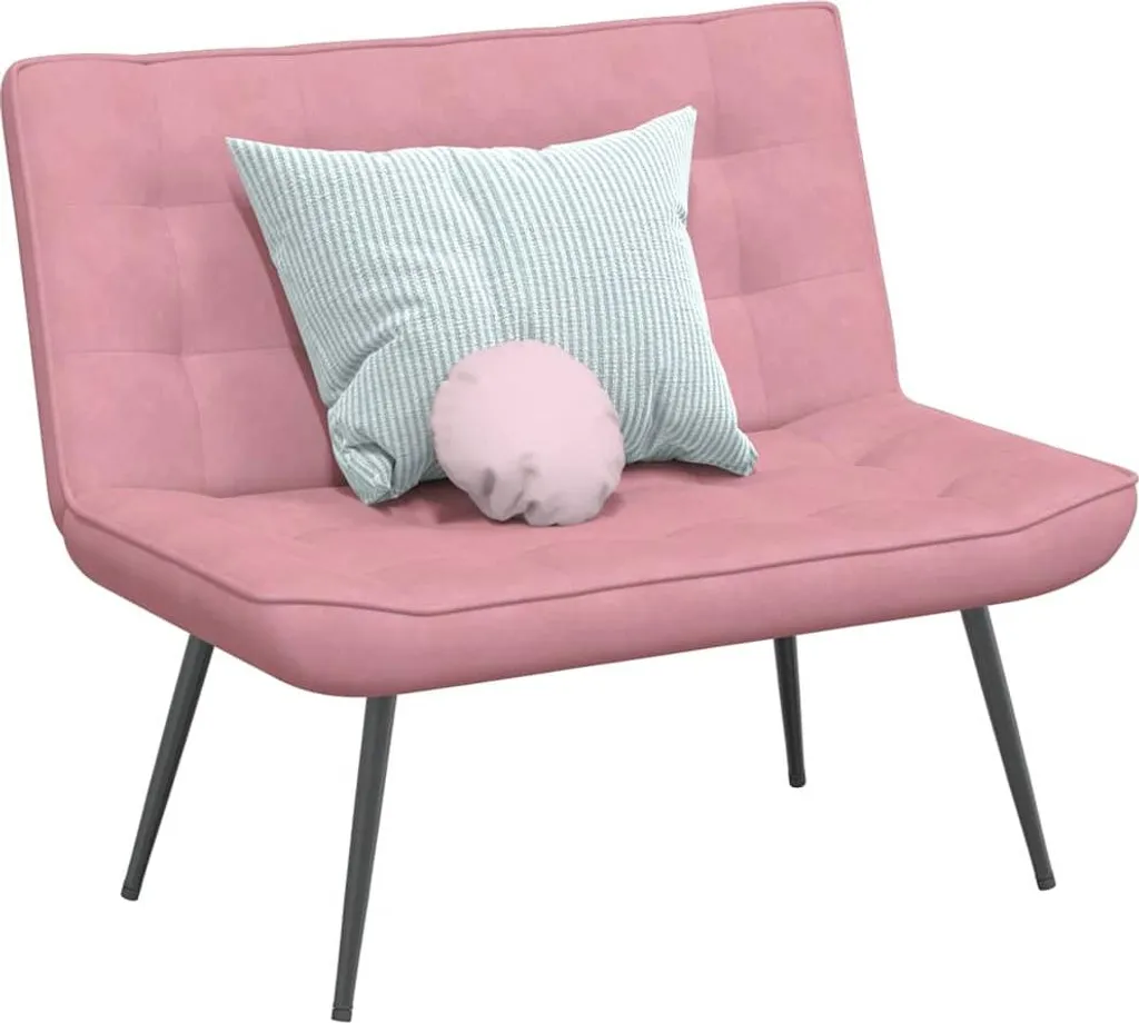 Banc Rose Velours 110x74x84 cm - Solution Assise Confortable et Stable - 2