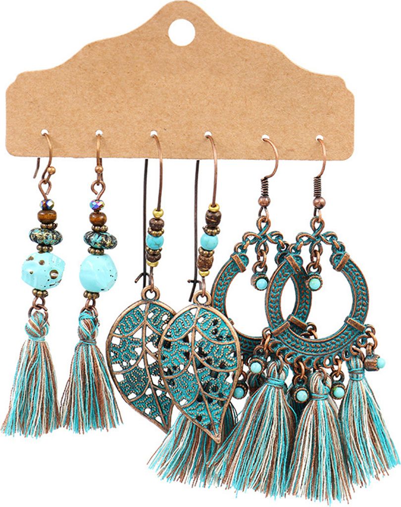 Paare/satz Baumeln Ohrringe Quaste Schmuck Geschenk Legierung Böhmischen Geometrische Ohr Haken für Frauen-1688