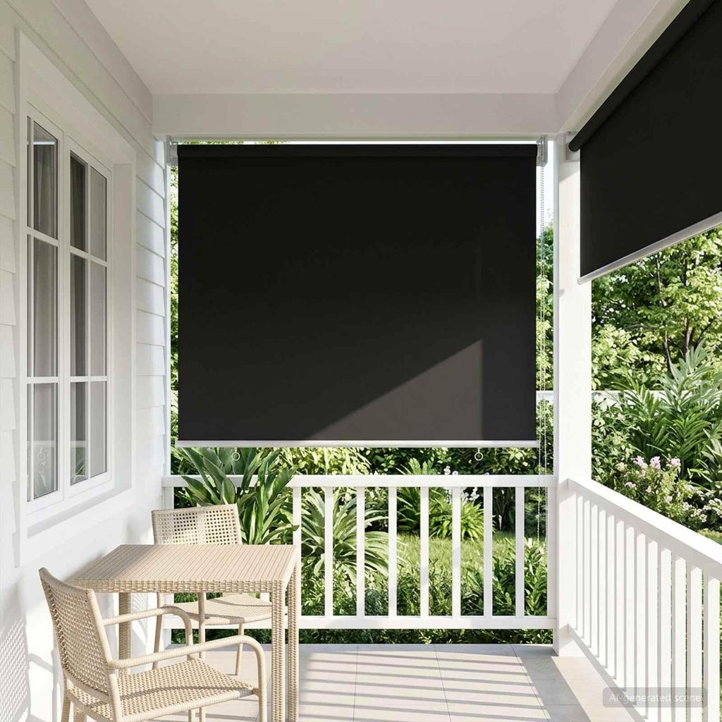 Rollo mit UV-Schutz Anthrazit 100 x 140 cm Polyester