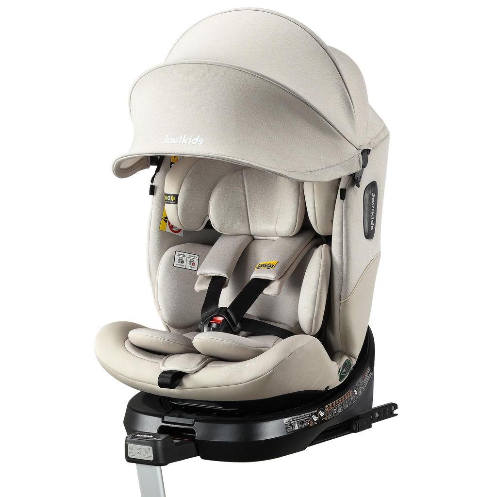 Jovikids 360° Drehbar Kindersitz mit ISOFIX, i-Size 40-150cm(ab Geburt -12 Jahre) Baby Autositz Reboarder mit Liegefunktion , ECE R129