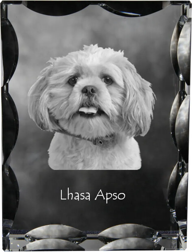 Lhasa Apso Cristallo con Foto Cane Art-Dog - Regalo Unico e Prezioso