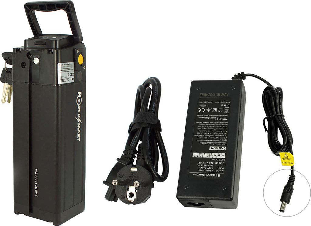 PowerSmart 36V Fahrrad Akku Accu Battery 14Ah 418Wh E-Bike eBike für Zenith Crossroad I mit Ladegerät