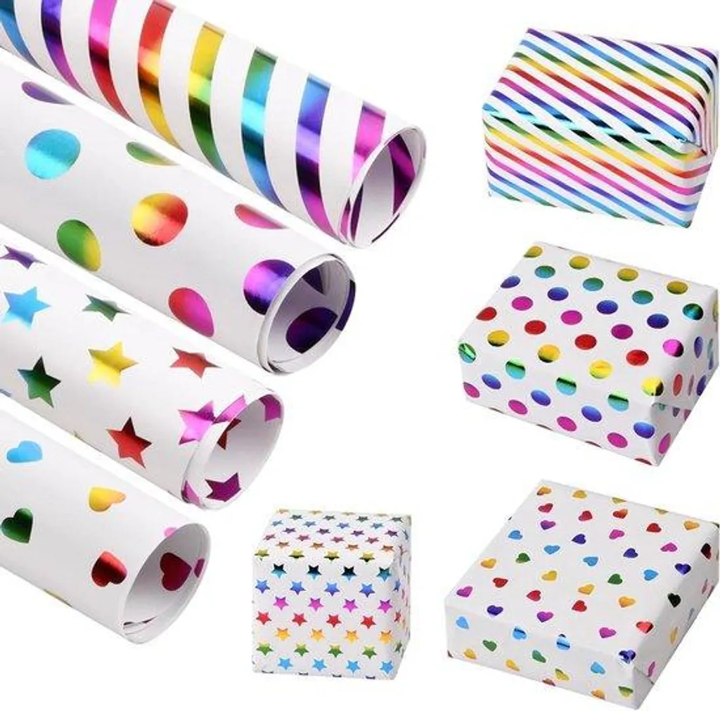 Papier cadeau kraft biodégradable - Pochette de 5 feuilles grand format