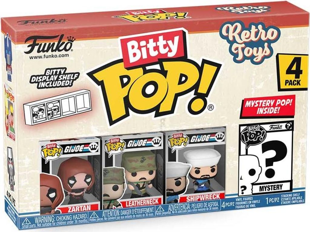 Funko Bitty POP! Retro Toys G.I. Joe 4-Pack – Zartan, Leatherneck, Shipwreck + Mystery