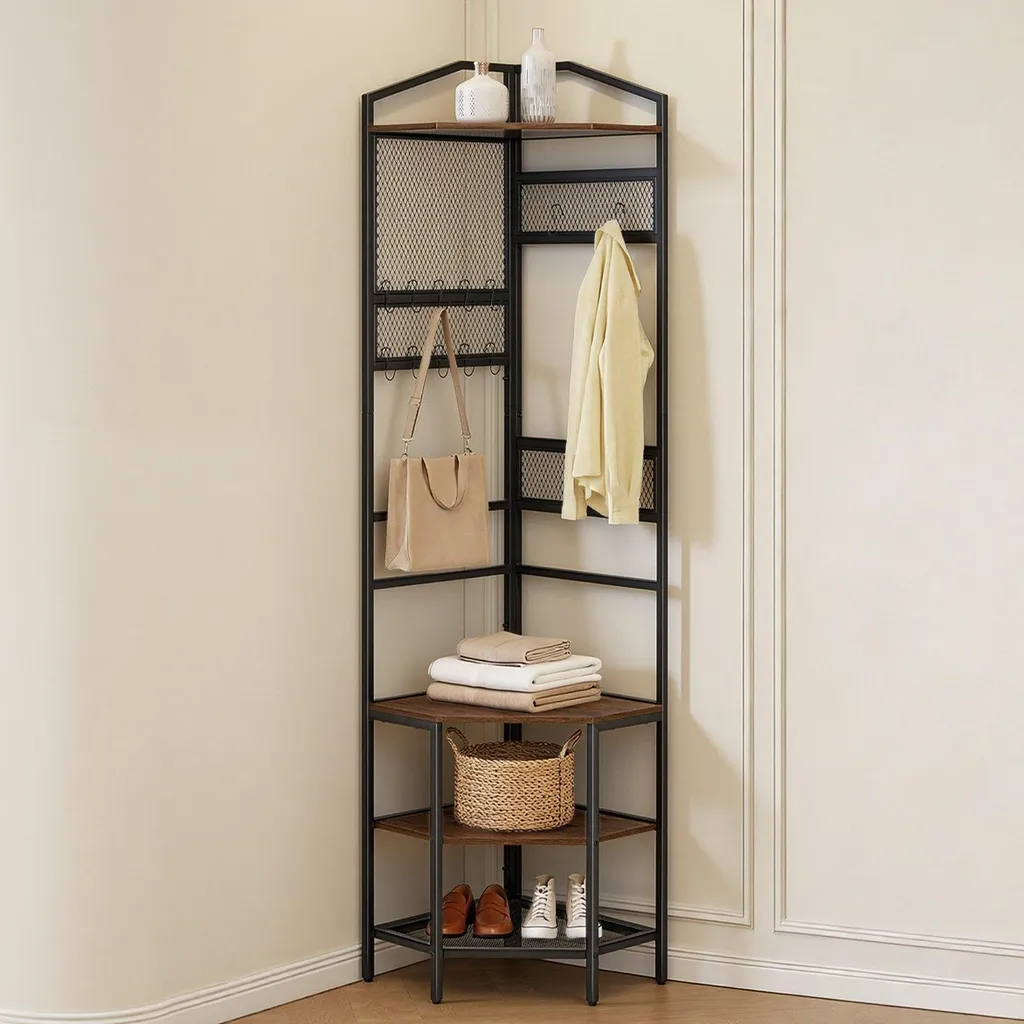 Portemanteau de coin stable avec système anti-basculement