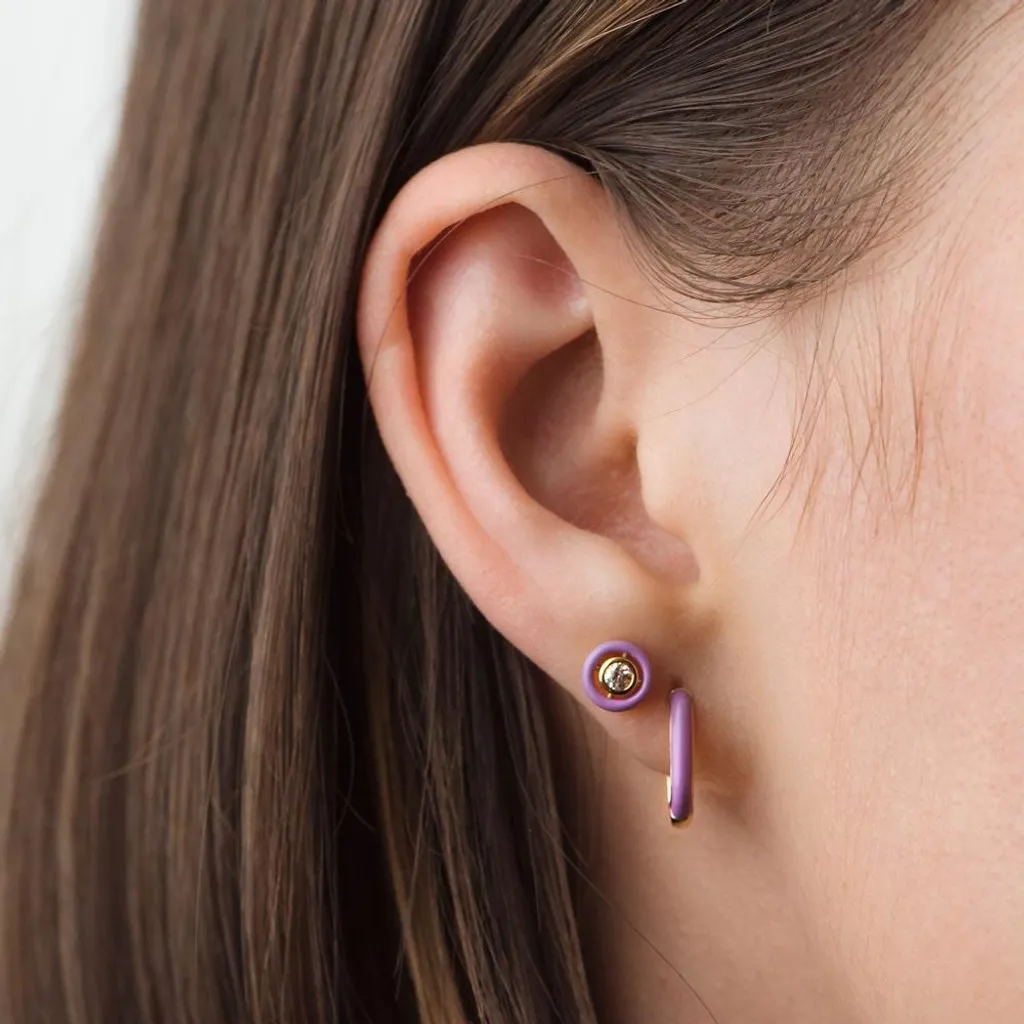 Boucles d'oreilles légères émail menthe : finies les allergies d'oreilles - 3