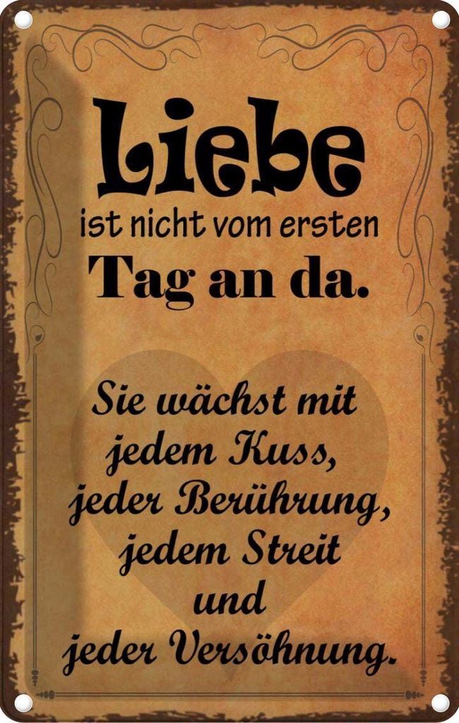 vianmo Blechschild 30x20 cm Liebe ist nicht vom ersten Tag Dekoration